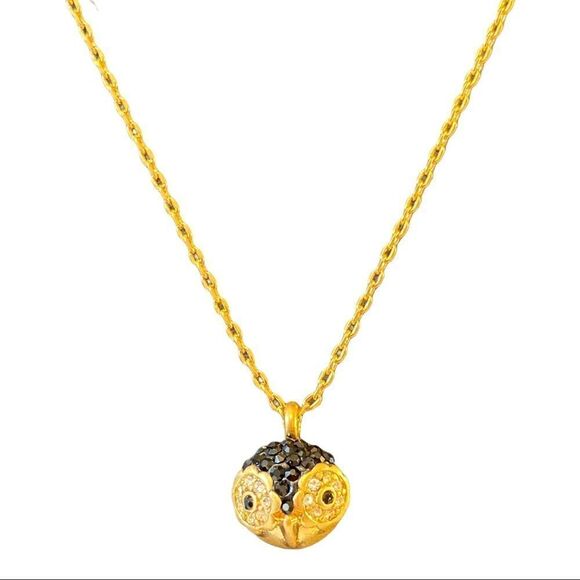 Kate Spade Gold Tone Pave Owl Necklace. Adorable!! - Picture 1 of 5